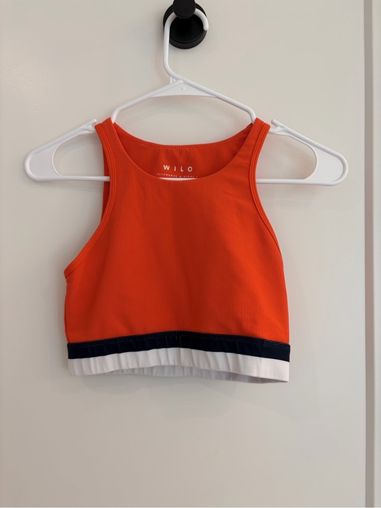 Wilo The Label Other - Wilo The Label Contra Ribbed Sports Bra Orange & Navy - Size S